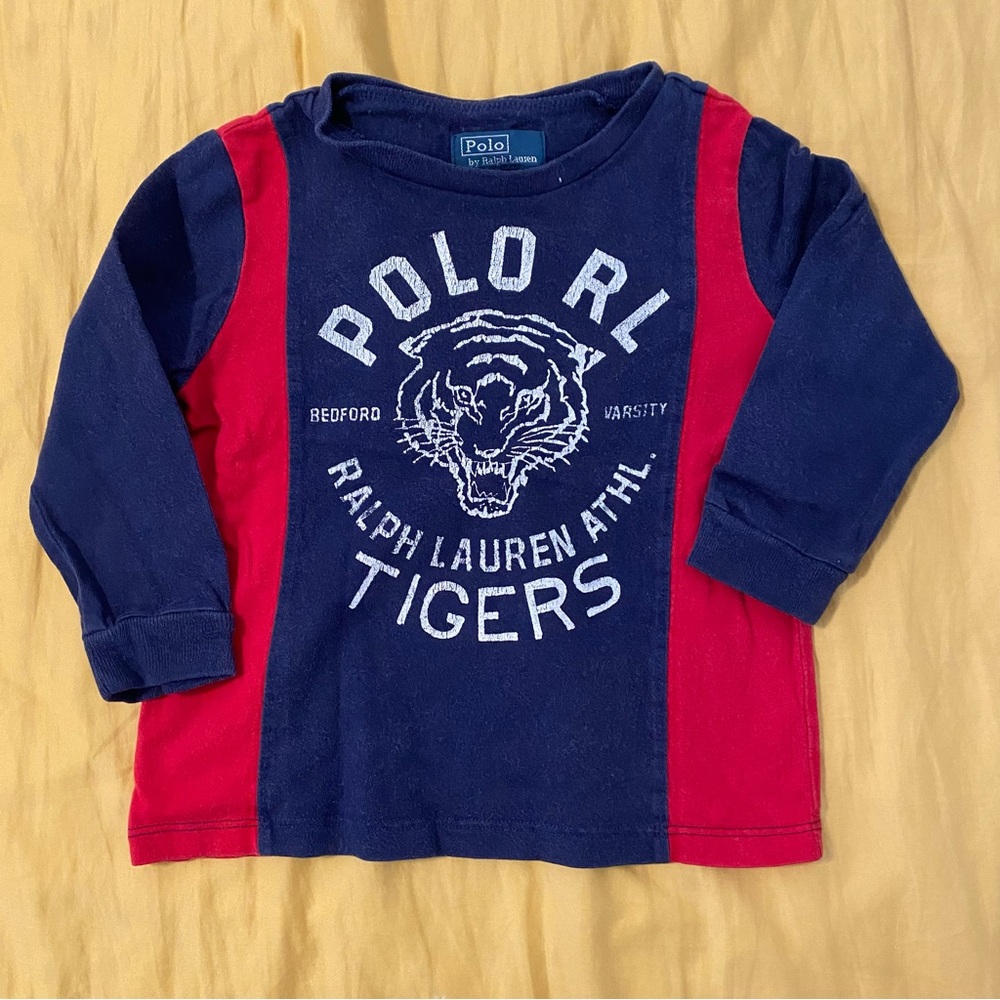 Polo by Ralph Lauren Kids Navy and Red Long Sleeve Shirt